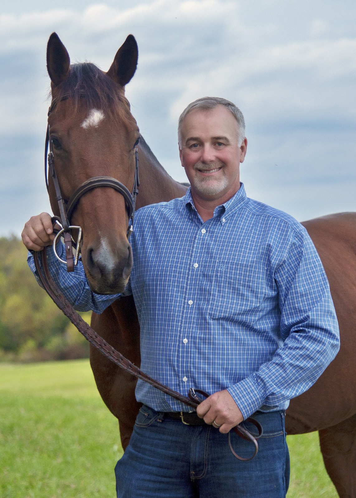 Dennis Terry with one of the Warbridge thoroughbreds